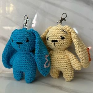 Easter stuffer Bunny Keychain Stuffed animal Handmade New